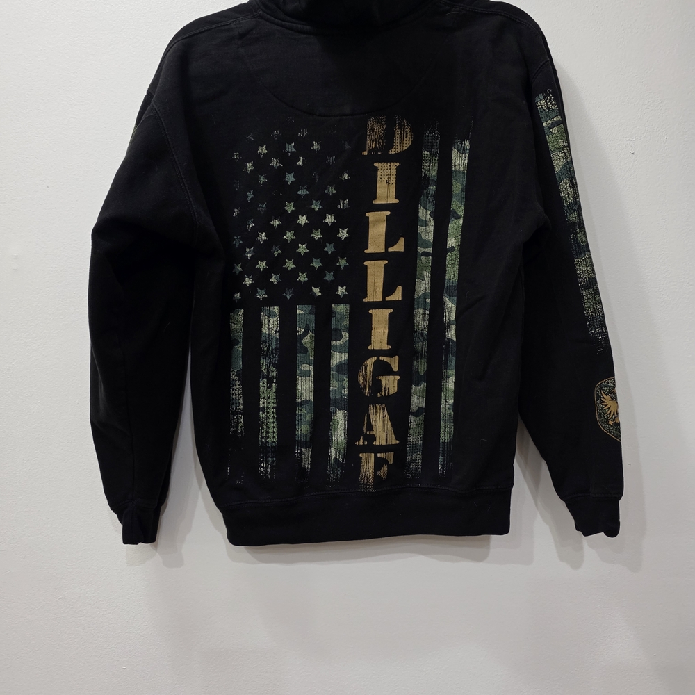 Black Hoodie with Green Graphic Design - Picture 5 of 6